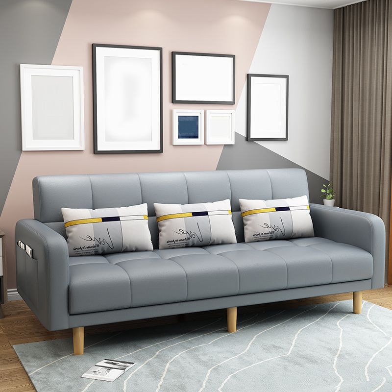 80"High Modern Nordic Square Arm Convertible Sofa with pillows Clearhalo 'furn' 'furn_sofas' 'Furniture' 'furniture_sofas' 'kitchen' 'kitchen_sofas' 'Living Room Furniture' 'Sofa' 'sofas' 1200x1200_28143f37-f259-439f-be92-1da759829412