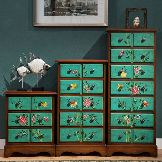 Coastal Wood Lingerie Chest Vertical Storage Chest for Bedroom