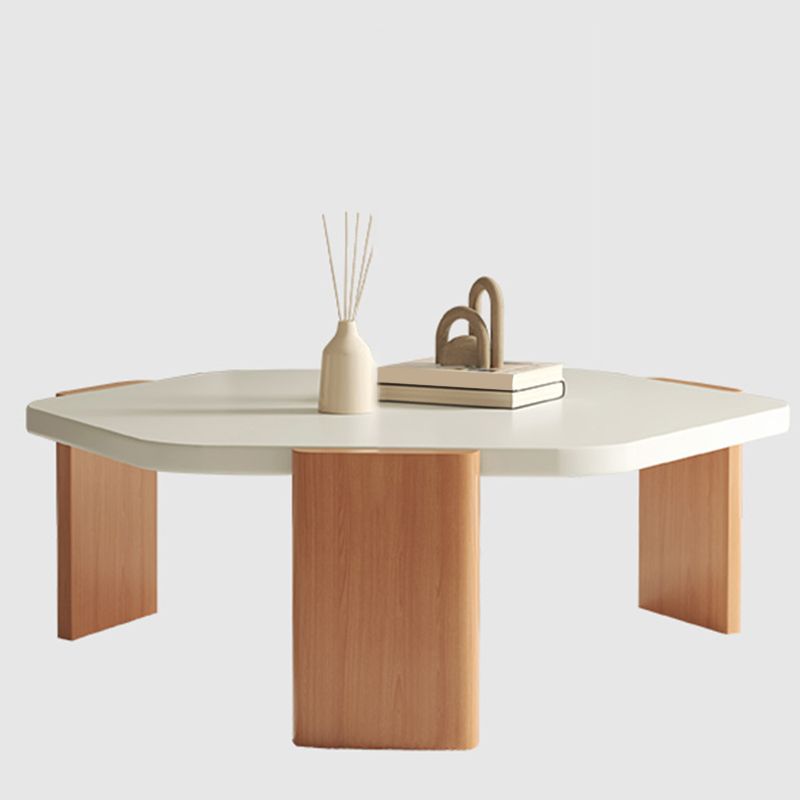 No Distressing Modern Coffee Table Set Beech Coffee Table with 3 Legs