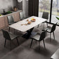 Rectangular Stone Dining Table Modern Furniture with Steel Base for Apartment Clearhalo 'Dining Tables & Seating' 'Dining Tables' 'dining_table' 'furn' 'furn_dining_table' 'Furniture' 'Kitchen & Dining Furniture' 1200x1200_2815c111-5015-4e16-8175-b54a16dec761