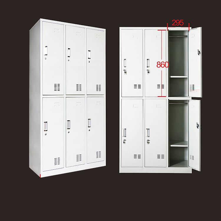 Grijze kast met metalen deur moderne scharnierende deur opbergkast voor thuis