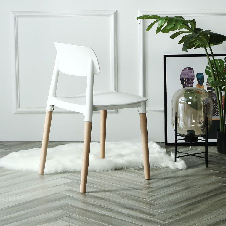 Plastic Dining Chairs Contemporary Open Back Dining Side Furniture in Matte Finish Clearhalo 'Dining Chairs' 'Dining Tables & Seating' 'dining_chair' 'furn' 'furn_dining_chair' 'Furniture' 'Kitchen & Dining Furniture' 1200x1200_28168586-c904-45a1-8862-9804df0edf98