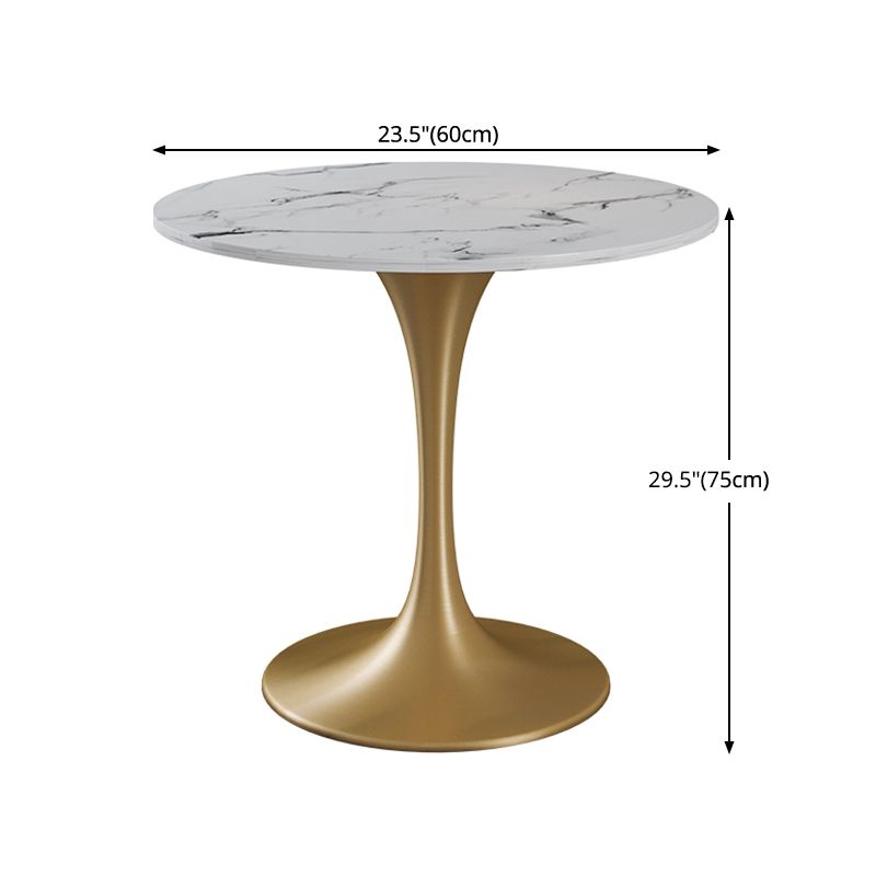 Round Sintered Stone Dining Table Traditional Luxury Tulip Table with Gold Frame Clearhalo 'Dining Tables & Seating' 'Dining Tables' 'dining_table' 'furn' 'furn_dining_table' 'Furniture' 'Kitchen & Dining Furniture' 1200x1200_28178069-7b02-4c50-9344-7b7ca95bcd87