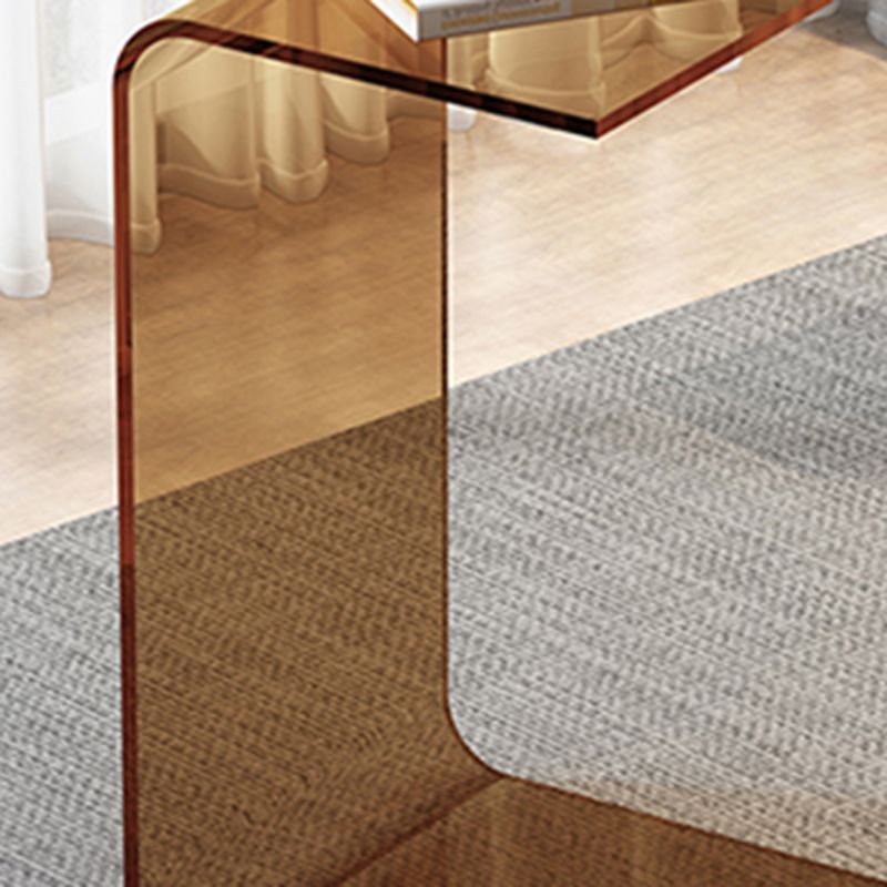 Acrylic Sofa Side Accent Table C-Shape Contemporary Corner Table for Living Room