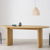 Oval Solid Pinewood Brown Tone Dining Table Simplicity Double Pedestal Table for Dining Room Clearhalo ' dining_table' 'Dining Tables & Seating' 'Dining Tables' 'furn' 'furn_dining_table' 'Furniture' 'furniture_dining_table' 'Kitchen & Dining Furniture' 'kitchen&dining_furn' 'kitchen' 'kitchen_dining_table' 1200x1200_28187f29-e9c8-4e4c-bd80-d392dd19b3ab