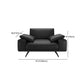 Leather Sofa in Black Stain Resistant Living Room Seating with Pillows