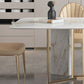 Glam Style Rectangle Table Sintered Stone Table with Metal Legs for Home