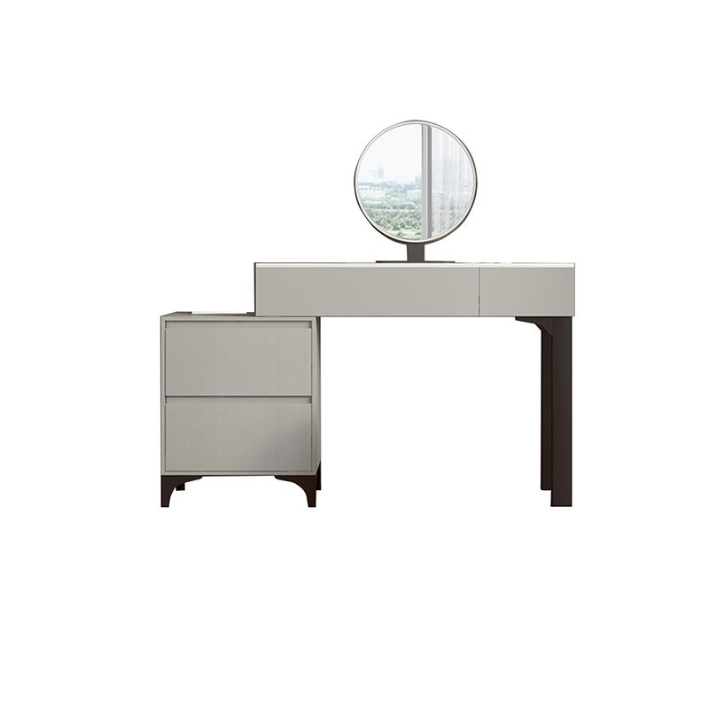 Contemporary Slate Top Vanity Dressing Table Wood 4 Drawer Vanity Set