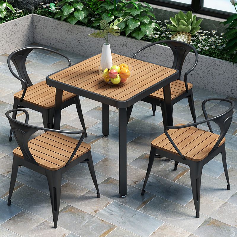 Industriële eettafel teruggewonnen hout 4 poten eettafel zonder stoel