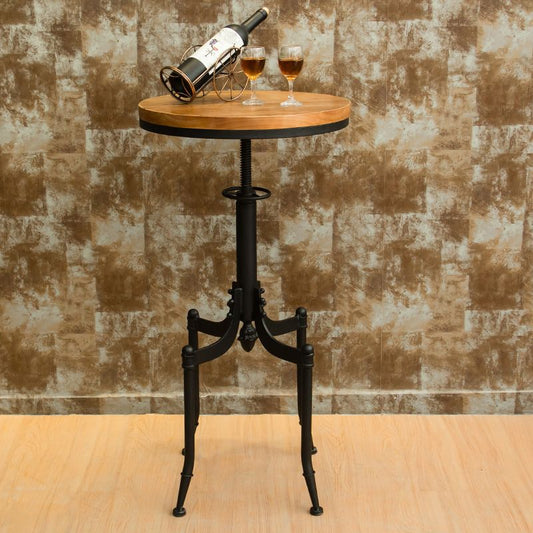 Industrial Wood Bar Table Set 1/2/3 Pieces Round Counter Set for Home Use