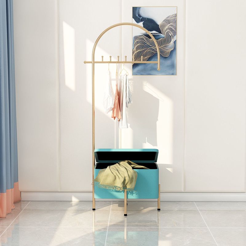 Luxurious Metallic Coat Ranger Rack Free Standing Rack with Flip Box