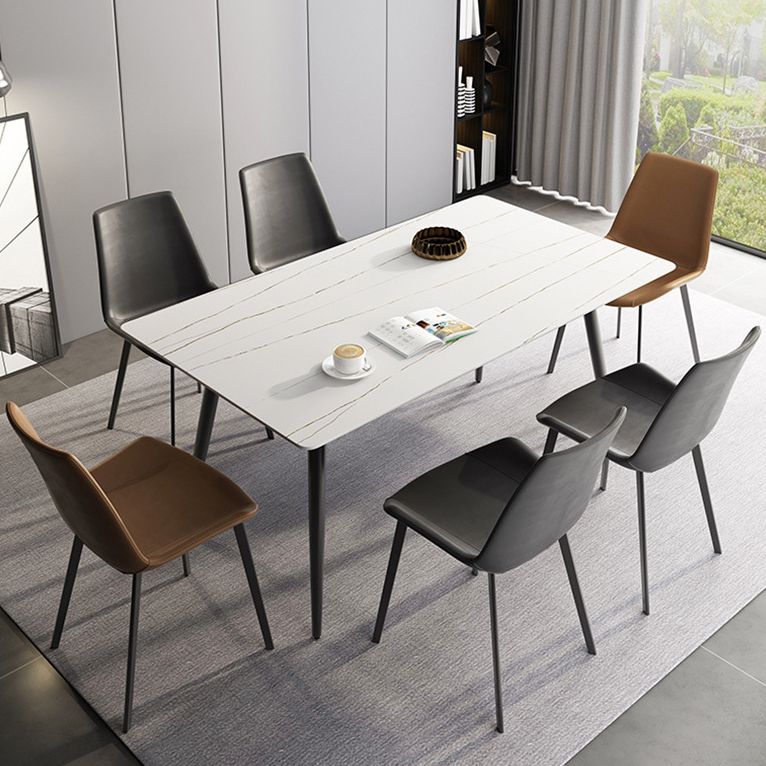 Modern Rectangle Dining Table Sintered Stone Dining Table with 4 Legs for Home Kitchen Dinner Clearhalo ' dining_table' 'Dining Tables & Seating' 'Dining Tables' 'furn' 'furn_dining_table' 'Furniture' 'furniture_dining_table' 'Kitchen & Dining Furniture' 'kitchen&dining_furn' 'kitchen' 'kitchen_dining_table' 1200x1200_281e6b6d-fc2a-49a4-9ade-996bc2e0c084