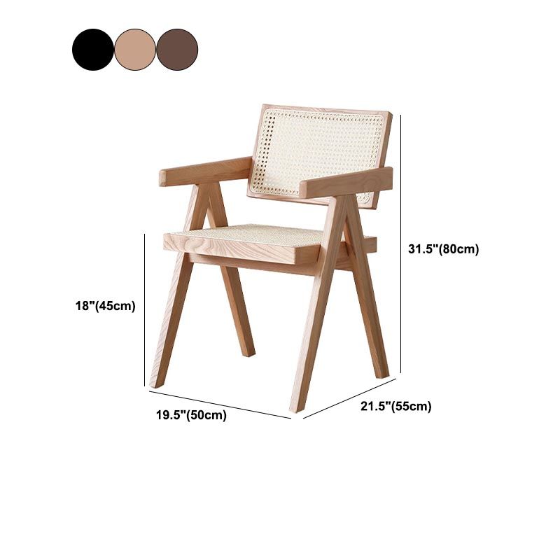 Chaise de bras à manger en bois massif