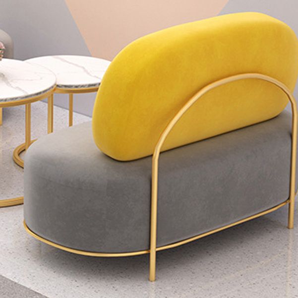 Contemporary Grey Sofa with Golden Frame and Armless Standard Sofa