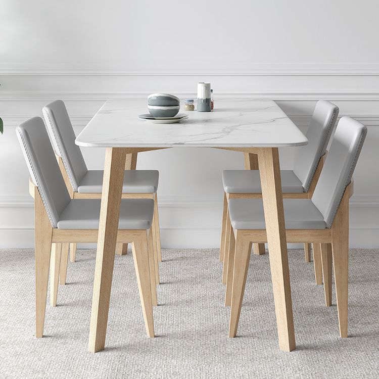 Modern Sintered Stone Top Dining Set Rectangle 1/2/5/6/7 Pieces Dining Table with Chairs Clearhalo 'Dining Room Sets' 'Dining Tables & Seating' 'dining_room_set' 'furn' 'furn_dining_room_set' 'Furniture' 'furniture_dining_room_set' 'Kitchen & Dining Furniture' 1200x1200_2821e21e-e088-41f4-8464-f386682e9086