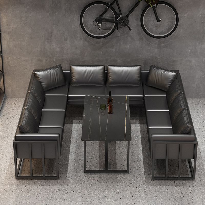 Industrial Sintered Stone Top Dinner Room Kitchen Table Black Metal Base Table for Dinning Room Clearhalo ' dining_table' 'Dining Tables & Seating' 'Dining Tables' 'furn' 'furn_dining_table' 'Furniture' 'furniture_dining_table' 'Kitchen & Dining Furniture' 'kitchen&dining_furn' 'kitchen' 'kitchen_dining_table' 1200x1200_2822a463-8e2e-4508-83e5-017a10a94061