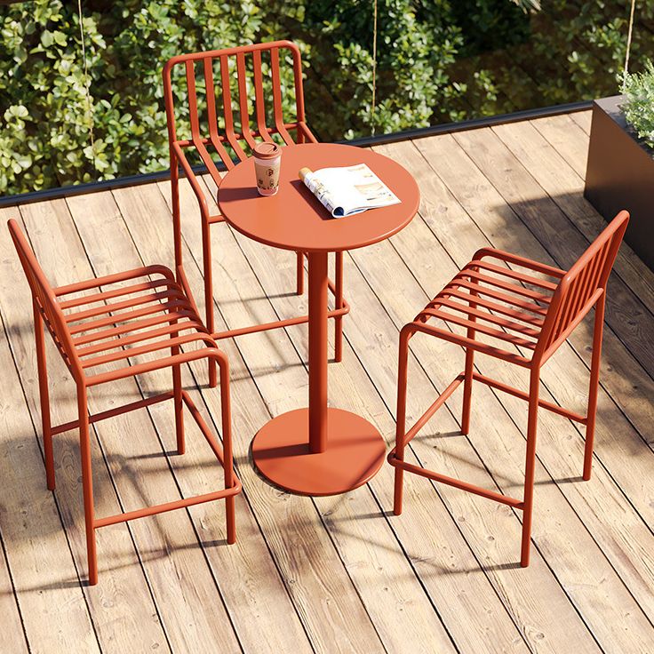 1/3/4 Pieces Industrial Round Bar Table Set Pub Table with Metal Pedestal Clearhalo 'Bar Furniture' 'furn' 'furn_home_bar_bar_sets' 'Furniture' 'Home Bars & Bar Sets' 'home_bar_bar_sets' 'Kitchen & Dining Furniture' 1200x1200_28239335-5aa2-403e-aeba-7a8a6b3fb712