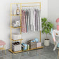 Modern Entryway Kit Hanging Rail and 3 Side Storage Shelves Coat Hanger