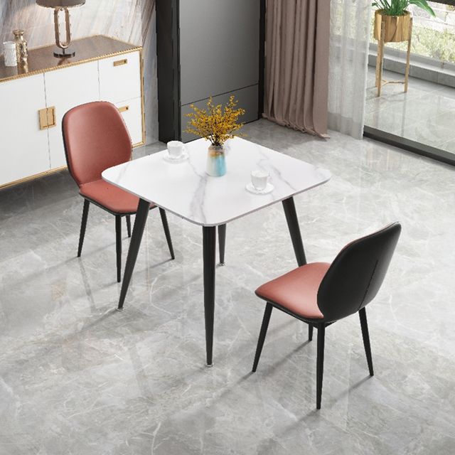 Square Sintered Stone White Dining Table Industrial 4 Legs Table for Dining Room Clearhalo ' dining_table' 'Dining Tables & Seating' 'Dining Tables' 'furn' 'furn_dining_table' 'Furniture' 'furniture_dining_table' 'Kitchen & Dining Furniture' 'kitchen&dining_furn' 'kitchen' 'kitchen_dining_table' 1200x1200_2824e4a1-8450-4440-8ba4-932d35b38fcf