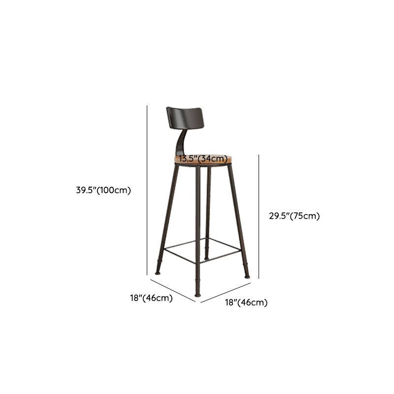 Contemporary Round Dining Stools Metal Barstools with Footrest Clearhalo 'Bar Furniture' 'Bar Stools' 'bar_stools' 'furn' 'furn_bar_stools' 'Furniture' 'Kitchen & Dining Furniture' 1200x1200_2825dc22-944a-404f-bac8-aa0a96fc53f3