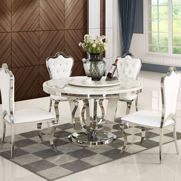 Marble Dining Table Luxury Style Single Pedestal Base Round Table for Dining Room Clearhalo ' dining_table' 'Dining Tables & Seating' 'Dining Tables' 'furn' 'furn_dining_table' 'Furniture' 'furniture_dining_table' 'Kitchen & Dining Furniture' 'kitchen&dining_furn' 'kitchen' 'kitchen_dining_table' 1200x1200_28269a92-d5de-4070-9b97-79dd84d73e30