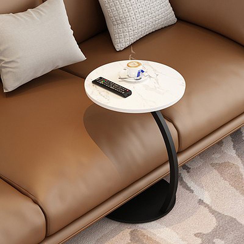 Modern Style Cocktail Table Rock Tabletop Ironwork Table Foot Round Coffee Table