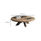 15"H Contemporary Coffee Table Solid Wood Round Coffee Cocktail Table