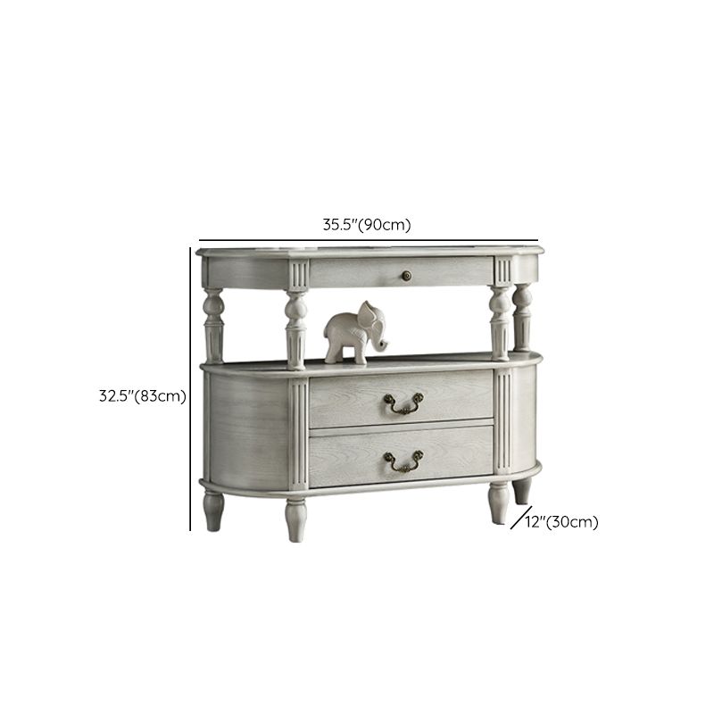 Half Moon Shape Contemporary Console Table Brown/Grey Console Sofa Table