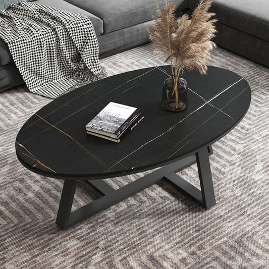 Modern Style Metal Base Material Grey/black/white Oval Coffee Table Clearhalo 'Coffee & Accent Tables' 'Coffee Tables' 'coffee_tables' 'Furniture' 'furniture_coffee_tables' 'Living Room Furniture' 1200x1200_282a202a-cd04-4e52-b4a4-5d5550b7b958