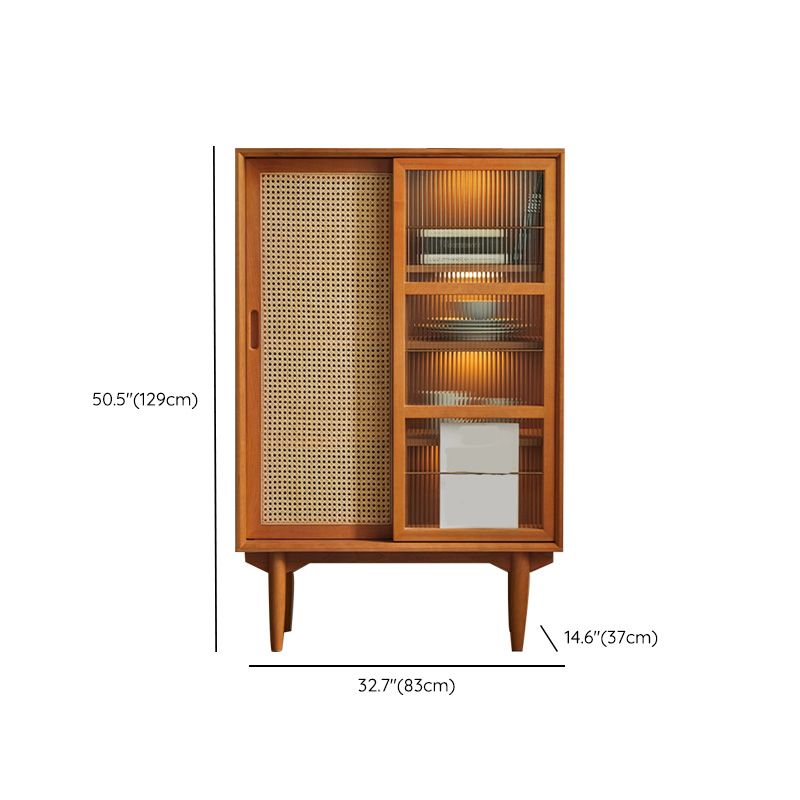 Brown Wooden Side Board with Doors Modern Minimalist Buffet Sideboard without Light Clearhalo 'buffet_sideboard' 'Buffets & Sideboards' 'furn' 'furn_buffet_sideboard' 'Furniture' 'Kitchen & Dining Furniture' 1200x1200_282a49b3-9ef0-46e3-ab60-2b5141ee8bd7