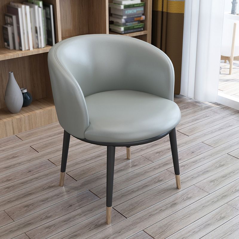 Faux Leather Contemporary Dining Chair with 4 Legs Matte Finish Solid Back Chair Clearhalo 'Dining Chairs' 'Dining Tables & Seating' 'dining_chair' 'furn' 'furn_dining_chair' 'Furniture' 'furniture_dining_chair' 'Kitchen & Dining Furniture' 1200x1200_282a7d98-6b0e-4d95-bc66-db81f2c10525