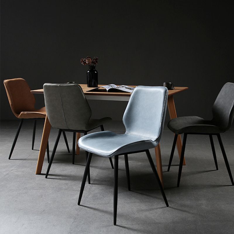 Contemporary Metal Dining Room Chair Wingback Armless Chair for Home Use Clearhalo ' kitchen&dining_furn' 'Dining Chairs' 'Dining Tables & Seating' 'dining_chair' 'furn' 'furn_dining_chair' 'Furniture' 'furniture_dining_chair' 'Kitchen & Dining Furniture' 'kitchen' 1200x1200_282ab665-c1d6-4b17-862d-ba9f4cc4901b