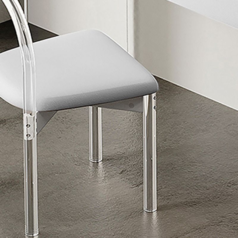 Zeitgenössische 2 Schubladen Eitelkeitstisch mit Spiegel & Stuhl Clear Clear Acryl -Waschtisch -Set