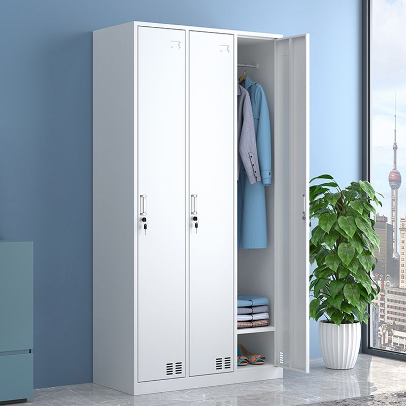 Moderne stijl garderobe witte kleur metalen garderobe kast met deuren