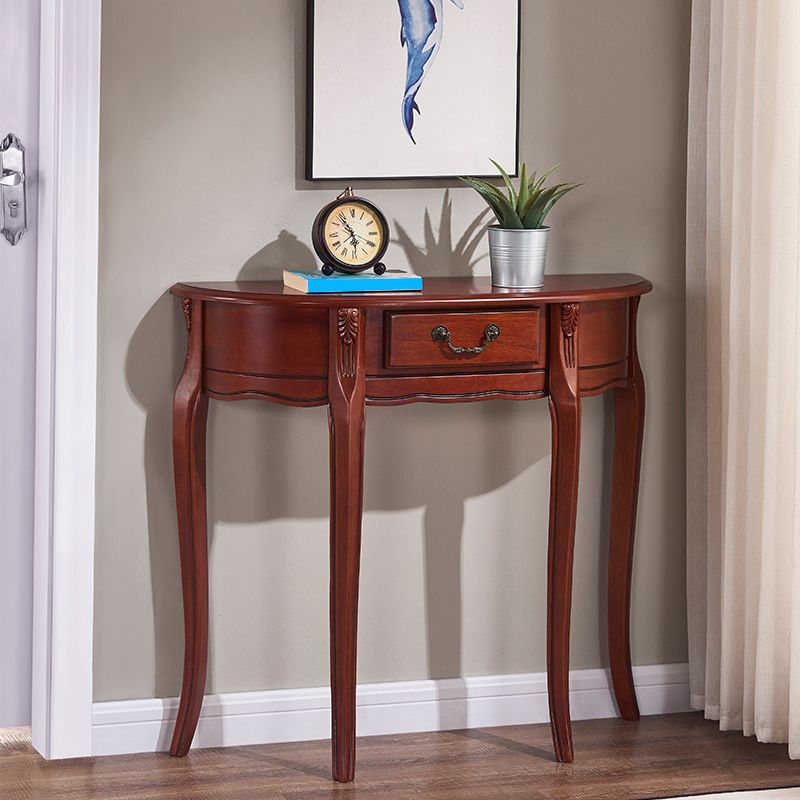 Tavolo di accento di legno moderno di metà secolo Tavolo da divano di divano mezza luna per Hall