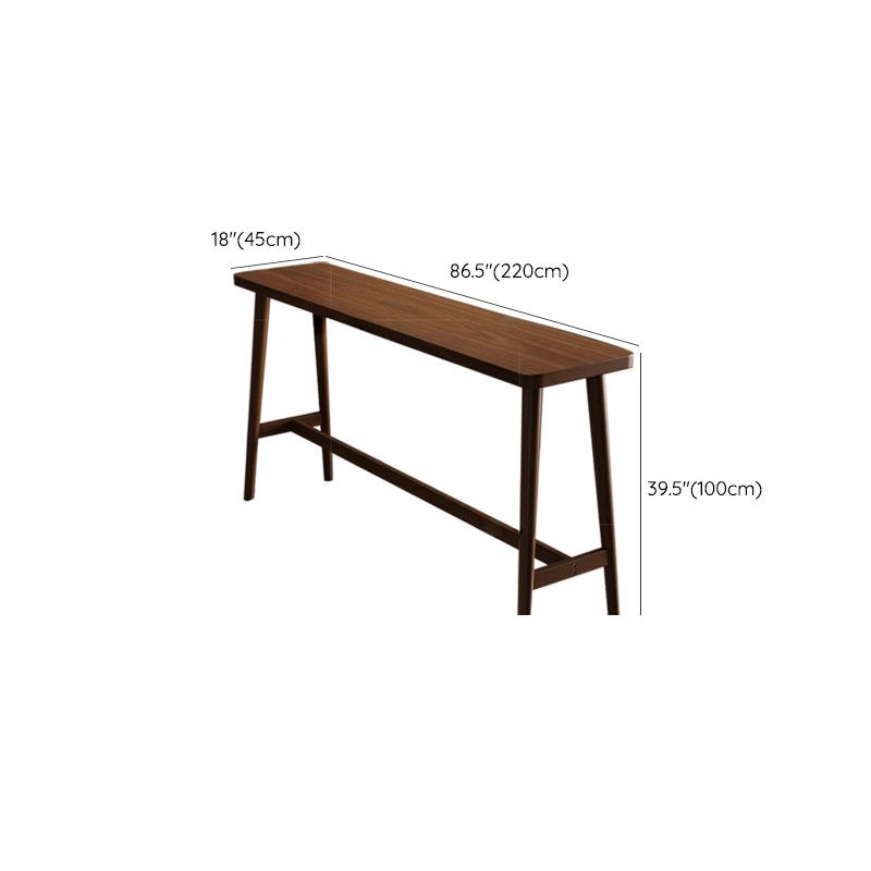 Table de salle à manger de bar d'intérieur rectangulaire, table de tabouret de bar en bois massif