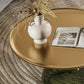 Round Metal Tray Top Coffee Table Glass Pedestal Cocktail Table Clearhalo 'Coffee & Accent Tables' 'Coffee Tables' 'coffee_tables' 'furn' 'furn_coffee_tables' 'Furniture' 'Living Room Furniture' 1200x1200_28300535-0cfb-4219-80fc-ee31e8cf8ff9