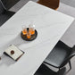 Industrial Stone Rectangle Table Standard Height Dining Room Table with Trestle Base