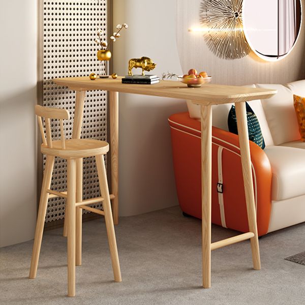 Dennenhout balktafel moderne rechthoekige bar eettafel met dubbele voetstuk voor woonkamer