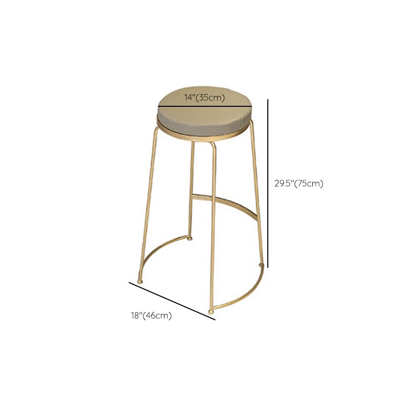 Modern Style Bar-stool Round Seat Counter Bar Stool with Metal Legs Clearhalo 'Bar Furniture' 'Bar Stools' 'bar_stools' 'furn' 'furn_bar_stools' 'Furniture' 'Kitchen & Dining Furniture' 1200x1200_28345319-3e8b-4cef-9118-7f50b72d7f49