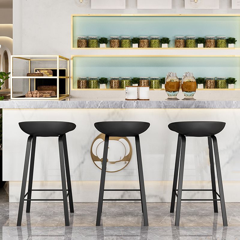 Nordic Design Bucket Low Back Stools for Home Plastic Counter Stool with Metal Legs Clearhalo 'Bar Furniture' 'Bar Stools' 'bar_stools' 'furn' 'furn_bar_stools' 'Furniture' 'furniture_bar_stools' 'Kitchen & Dining Furniture' 1200x1200_28346e83-837b-47ee-bd8b-f8d58befd9d9
