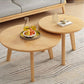 Round Solid Wood Coffee Table Nordic 3 Legs Cocktail Table Set