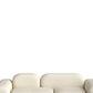 Wool Sofa in White Standard Settee Square Arm Sofa for Living Room