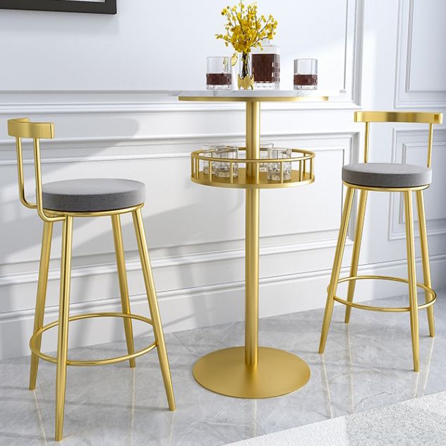 Marmorbalken -Tisch -Set 1/2/3 Stücke Glam Matte Finish -Barhocker und Tischsatz