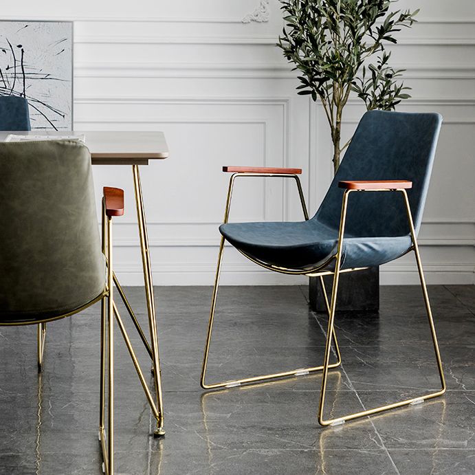 Nordic Style Dining Chairs Kitchen Arm Dining Side Chairs with Metal Legs Clearhalo ' kitchen&dining_furn' 'Dining Chairs' 'Dining Tables & Seating' 'dining_chair' 'furn' 'furn_dining_chair' 'Furniture' 'furniture_dining_chair' 'Kitchen & Dining Furniture' 'kitchen' 1200x1200_2839da88-4010-4b32-91a5-604b6708ca76