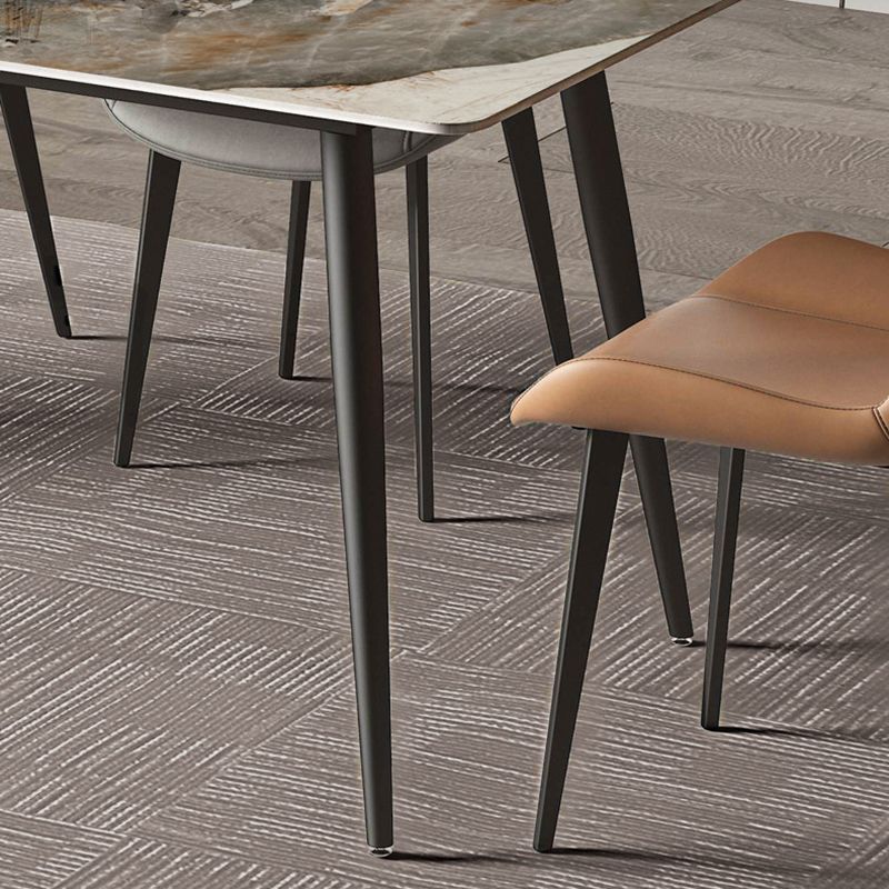 Modern Rectangle Table Sintered Stone Table with Metal Legs for Kitchen Clearhalo 'Dining Tables & Seating' 'Dining Tables' 'dining_table' 'furn' 'furn_dining_table' 'Furniture' 'Kitchen & Dining Furniture' 1200x1200_2839fa7b-8952-4906-a0c6-a7dc57b68a7d