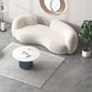 Beige Recessed Arm Curved Sofa Wool Contemporary Sofa for Apartment