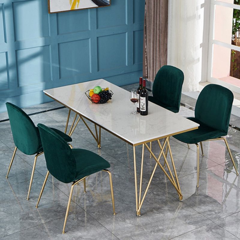 Traditionele luxe eettafel wit in marmer rechthoek eettafel voor keuken