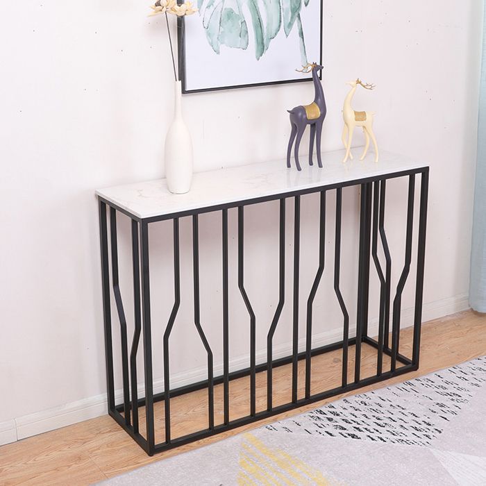Modern Rectangle Console Table 1- Shelf 33.46" Tall End Table for Hall