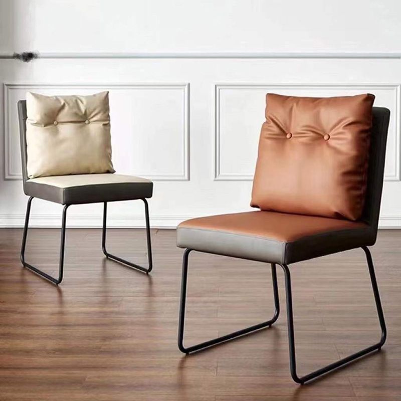 Contemporary Faux Leather Dining Room Chairs Metal Dining Chairs for Home Use Clearhalo 'Dining Chairs' 'Dining Tables & Seating' 'dining_chair' 'furn' 'furn_dining_chair' 'Furniture' 'furniture_dining_chair' 'Kitchen & Dining Furniture' 1200x1200_283a7fd0-70f0-46c8-80e7-c08ec9208a9e